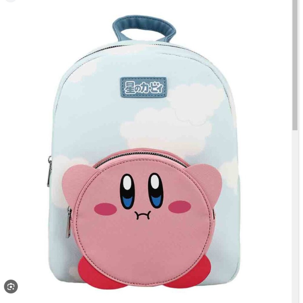 Kirby Die-cut Pocket & Cloud Print Mini Backpack Bioworld Merchandising